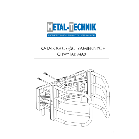 Katalog części zamiennych - Chwytak do bel MAX